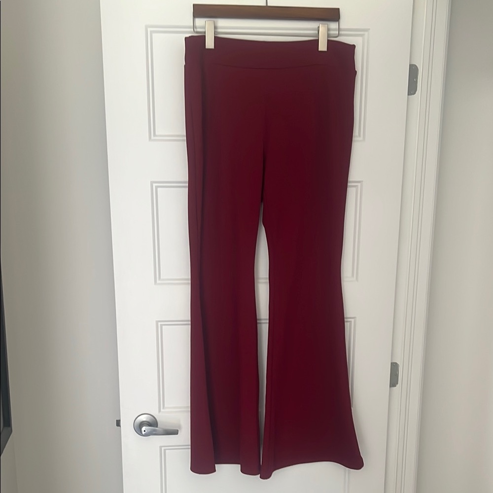 SHEIN Wine Red Flare Pants